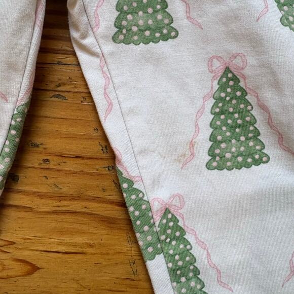 Cecil and Lou white holiday Christmas tree ruffle bottom pajama pants SIZE 3T - Picture 5 of 6